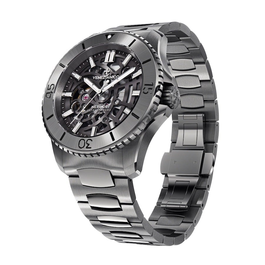 Venezianico Automatic Watch Nereide UltraLeggero Skeleton Gunmetal 3921509C