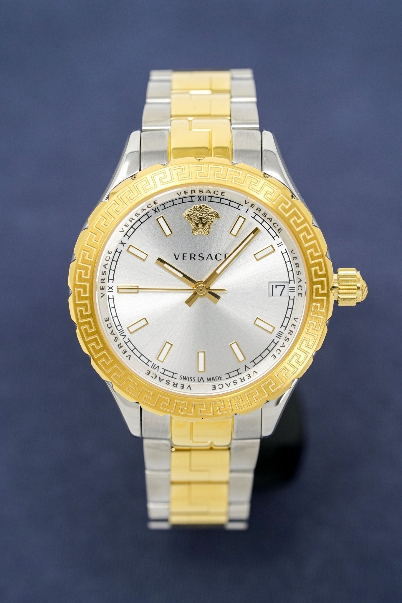 Versace Ladies Hellenyium Two-Tone Silver Gold Bracelet V12030015