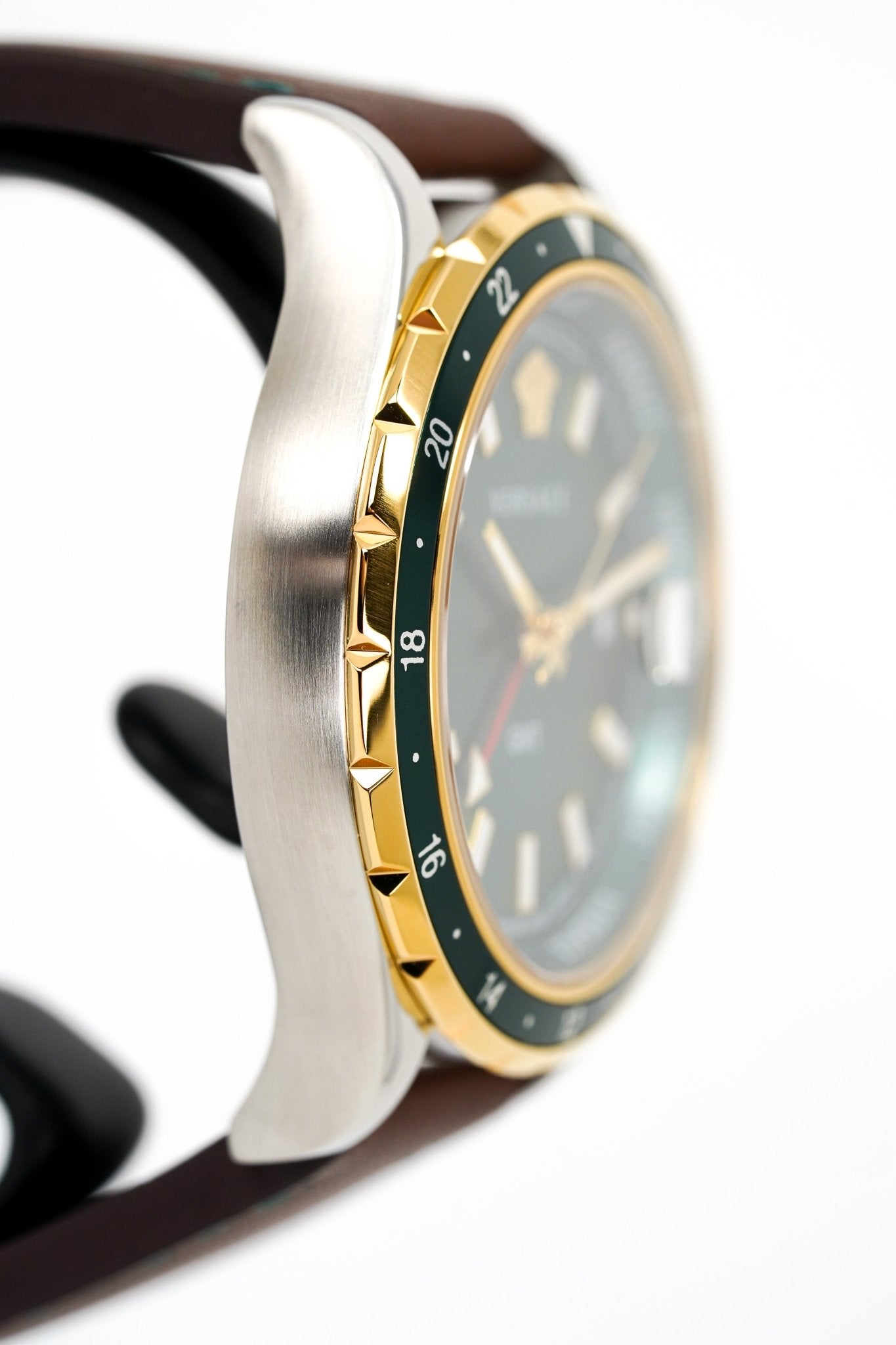 Versace Men's Watch Hellenyium GMT Green Leather V11090017