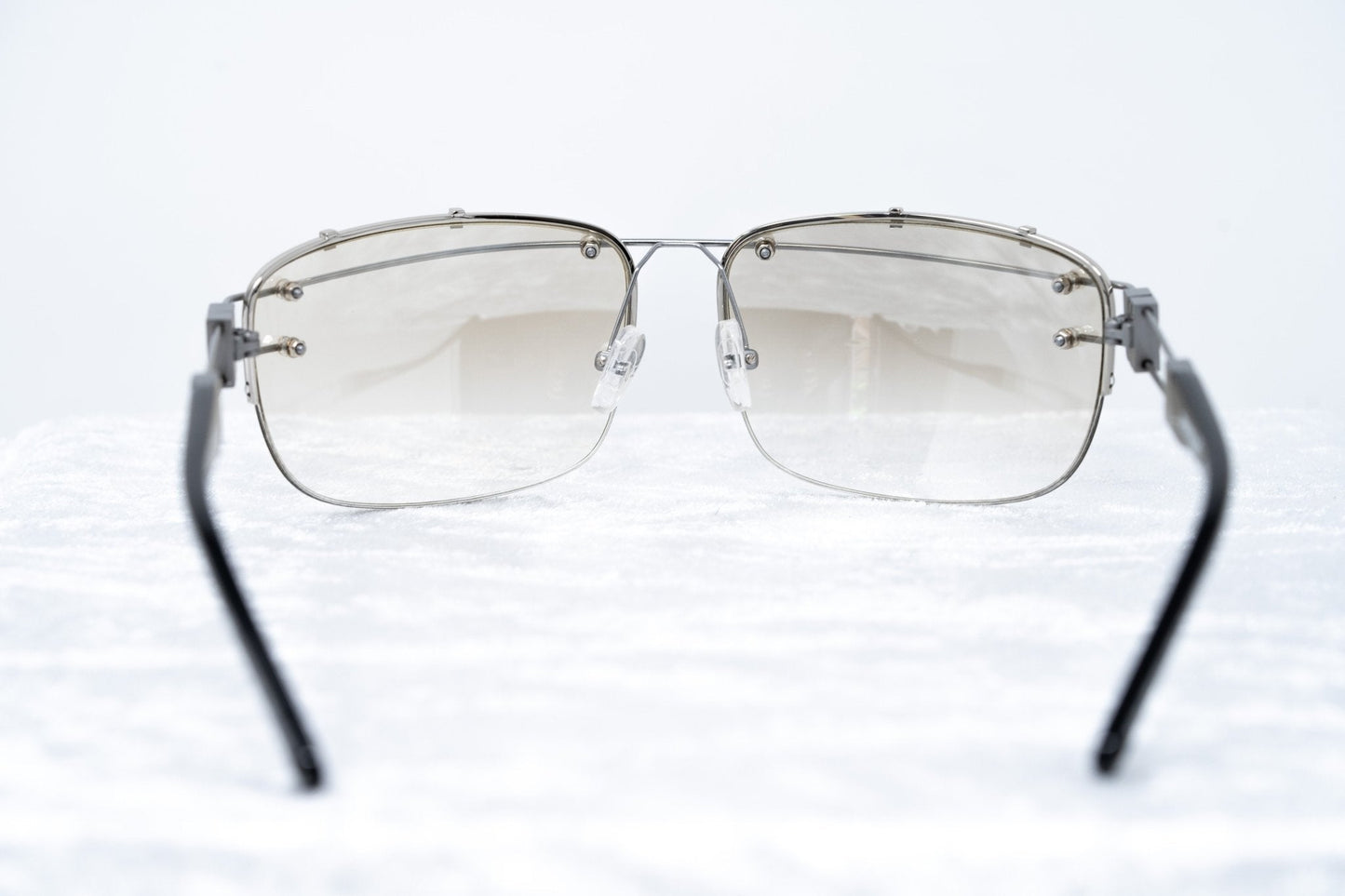 Yohji Yamamoto Sunglasses Rectangular Silver and Brown