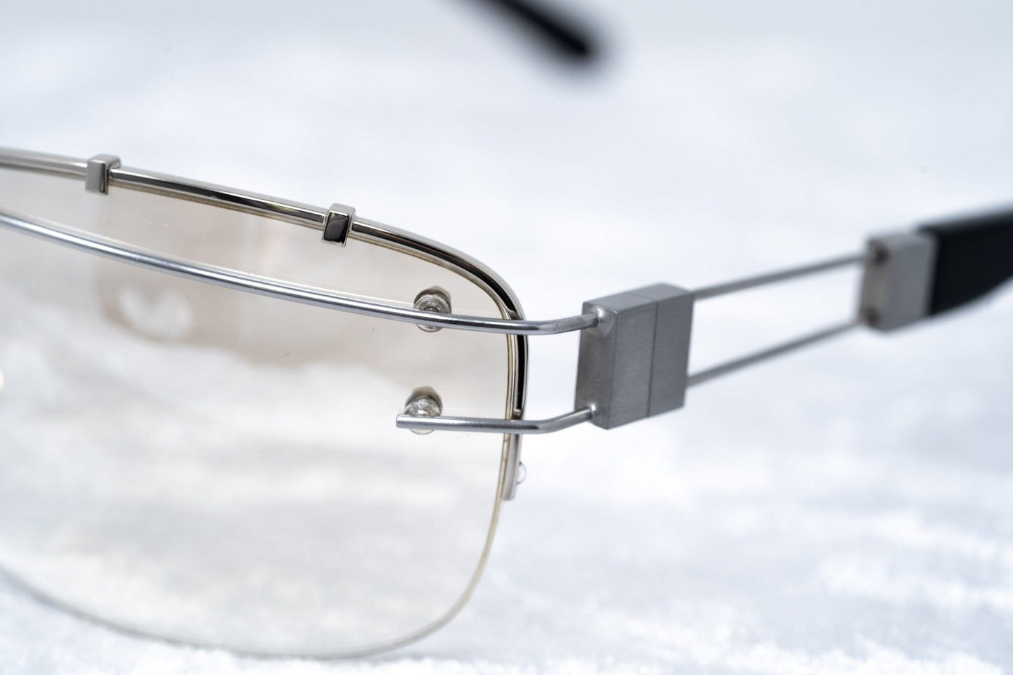 Yohji Yamamoto Sunglasses Rectangular Silver and Brown