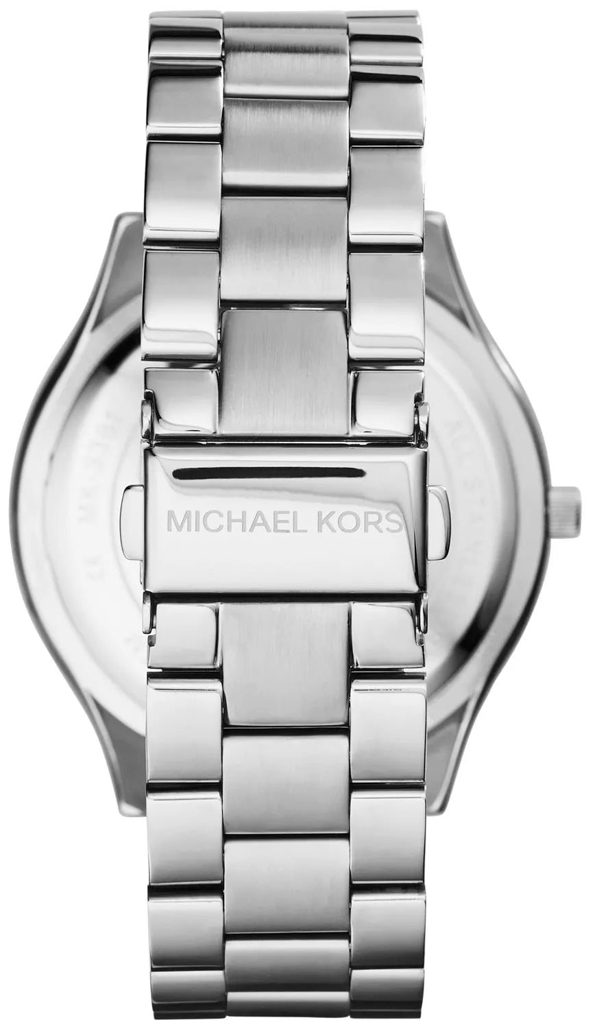 Michael Kors Ladies Watch Slim Runway 42mm Silver MK3371